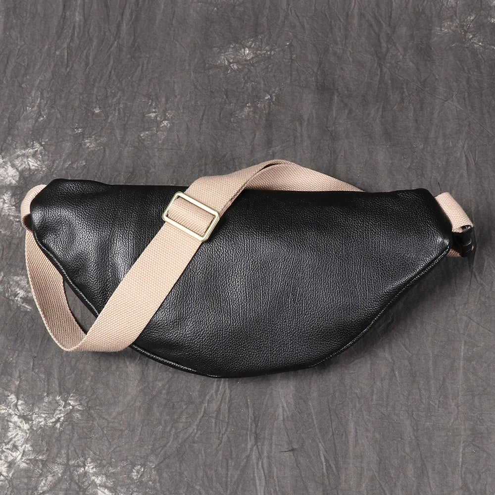 Banane Sac Femme Noir Noir / 37x17x8cm / Cuir Sac Cuir