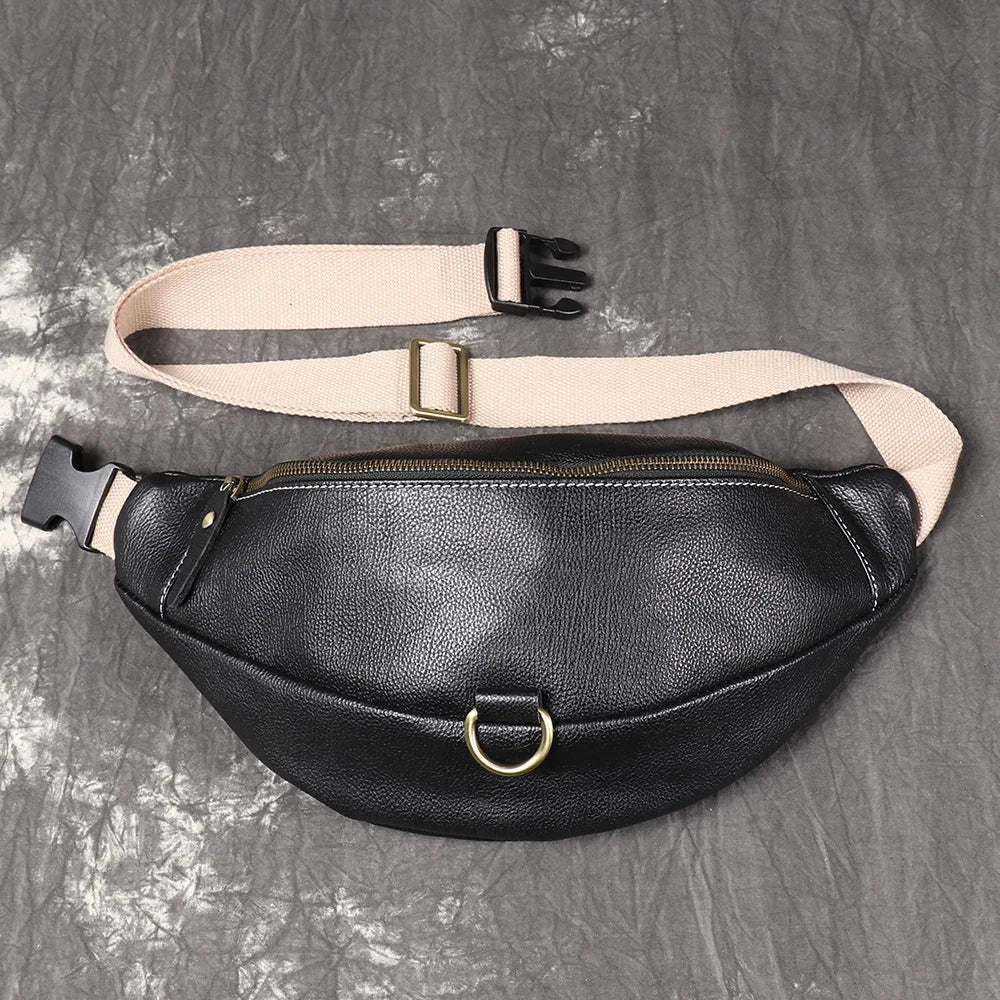 Banane Sac Femme Noir Noir / 37x17x8cm / Cuir Sac Cuir