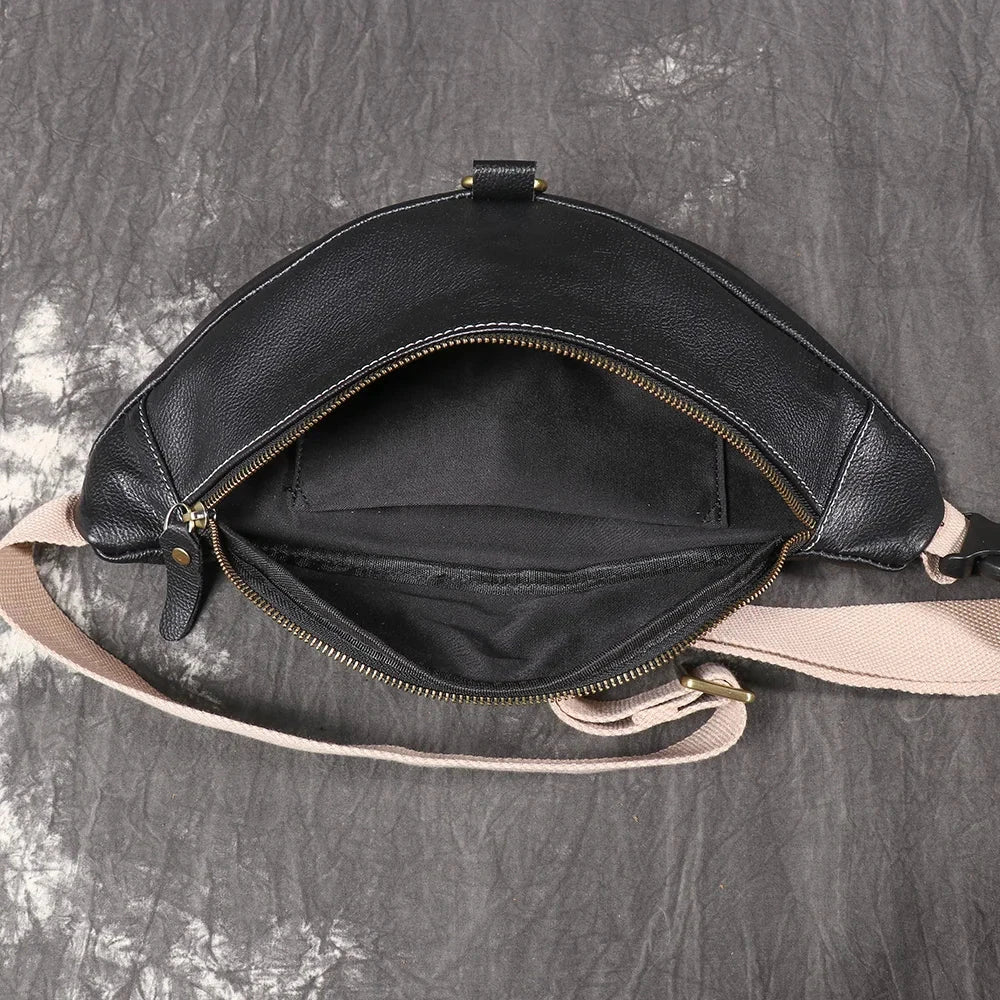 Banane Sac Femme Noir Noir / 37x17x8cm / Cuir Sac Cuir