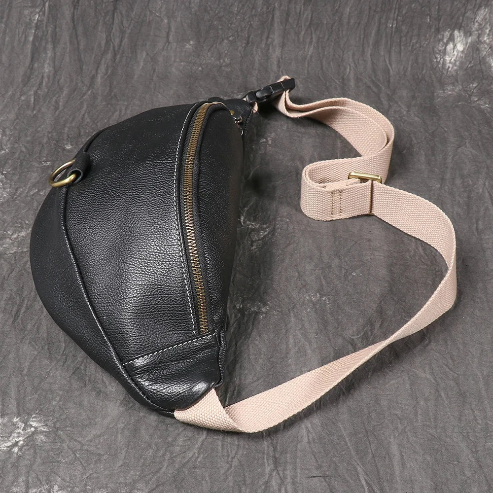 Banane Sac Femme Noir Noir / 37x17x8cm / Cuir Sac Cuir