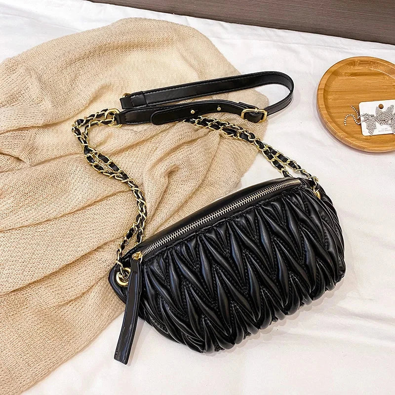 Banane Sacoche Femme Noir / 26x14x7cm / Cuir (PU) Sac Cuir Femme