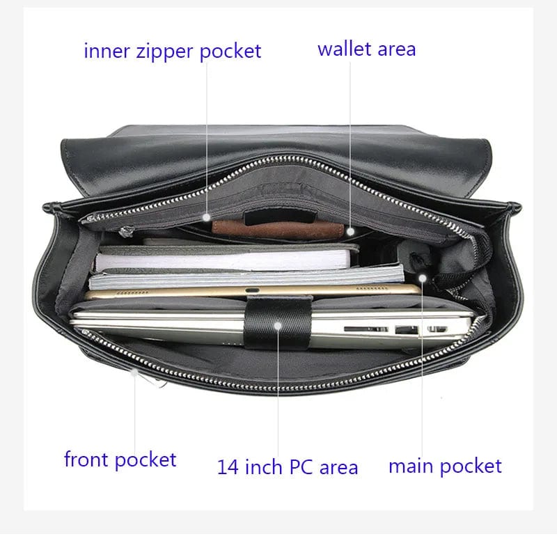 Sac à Dos Homme Cuir Martin | La Casa du Cuir Noir / 14 Pouces / Cuir Véritable sac à dos