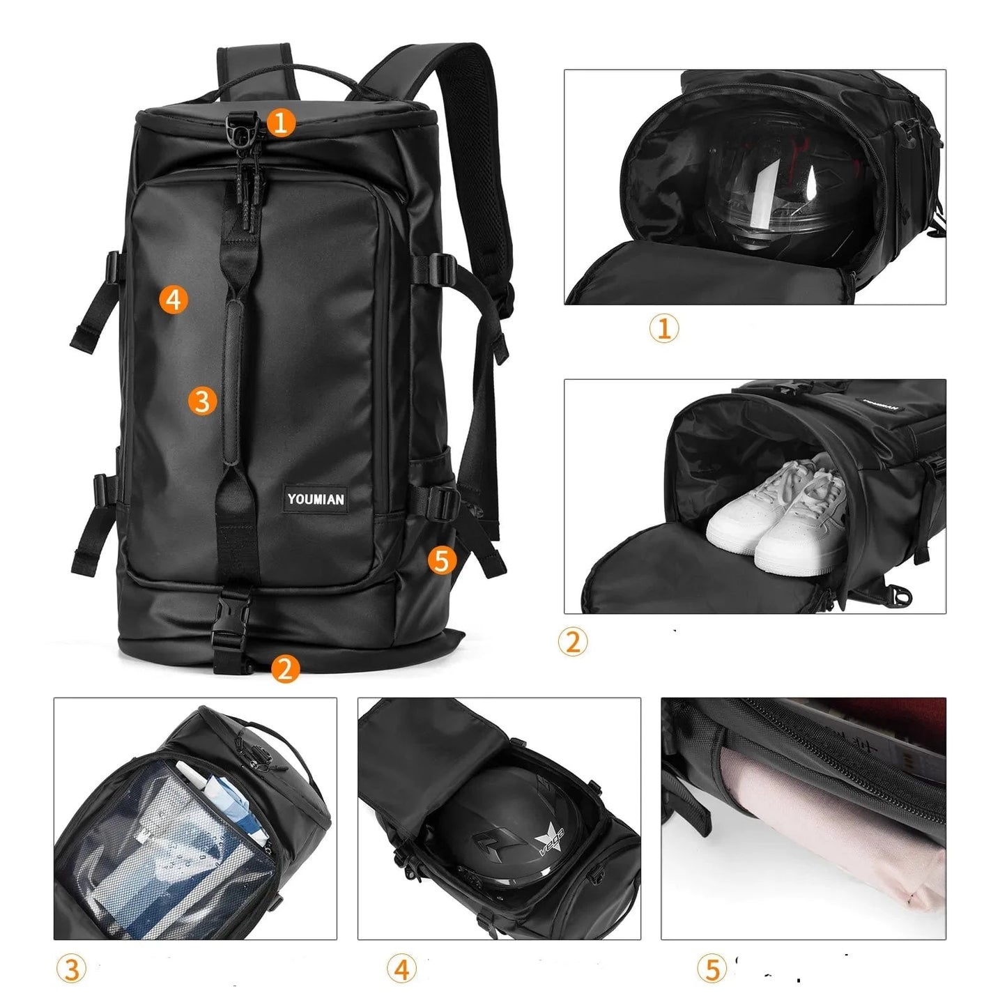 Sac à Dos Cuir Homme Patrick | La Casa du Cuir Noir / Cuir PU sac à dos