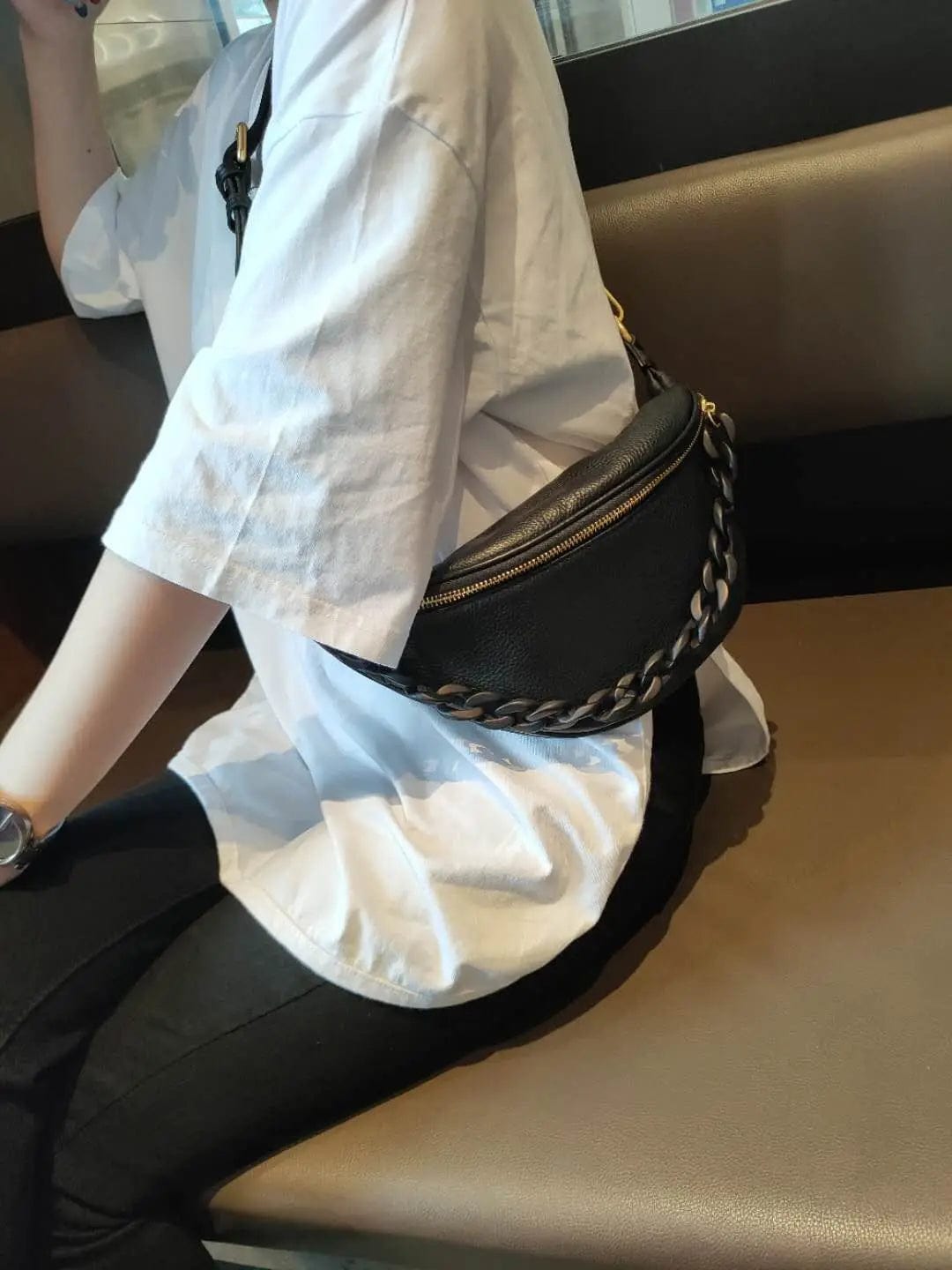 Sac Banane Femme Luxe | La Casa du Cuir Noir Sacs banane