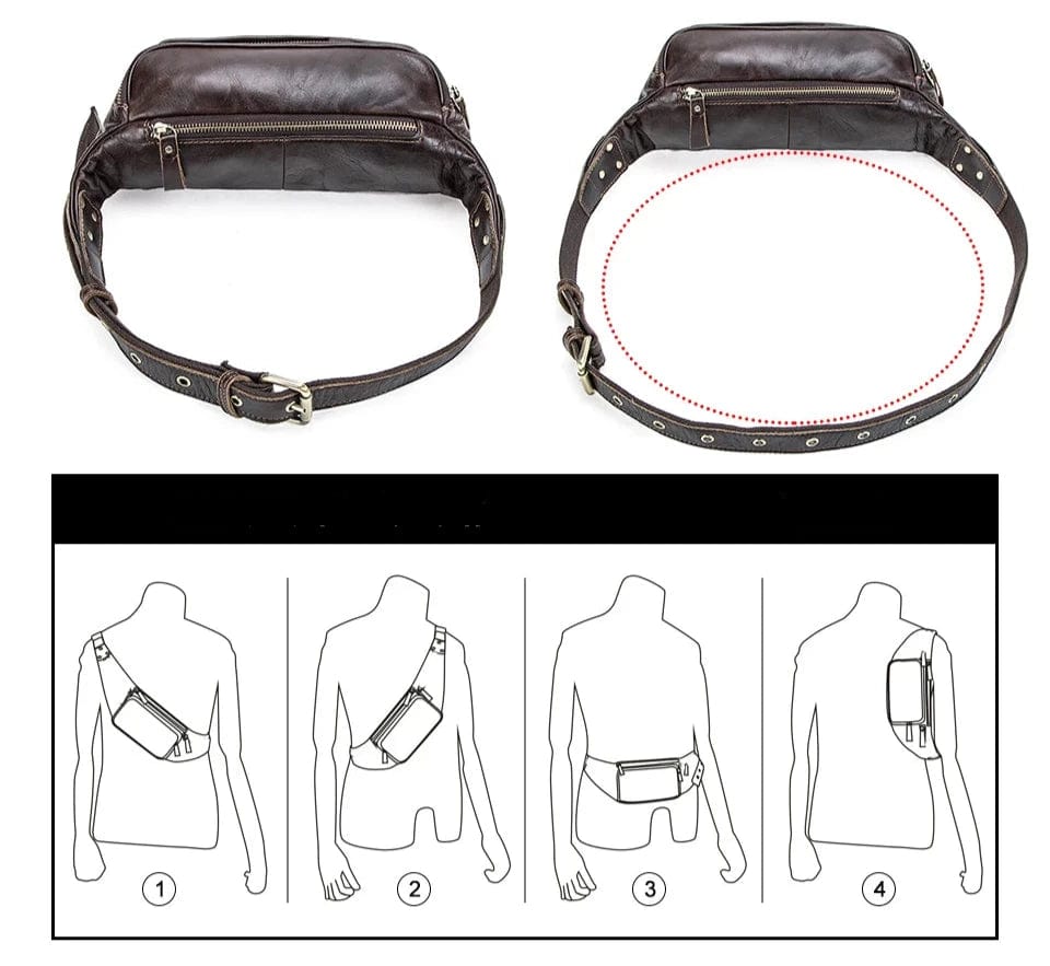 Sac Banane Homme Tendance Eric | La Casa du Cuir Café / Cuir Sac Cuir