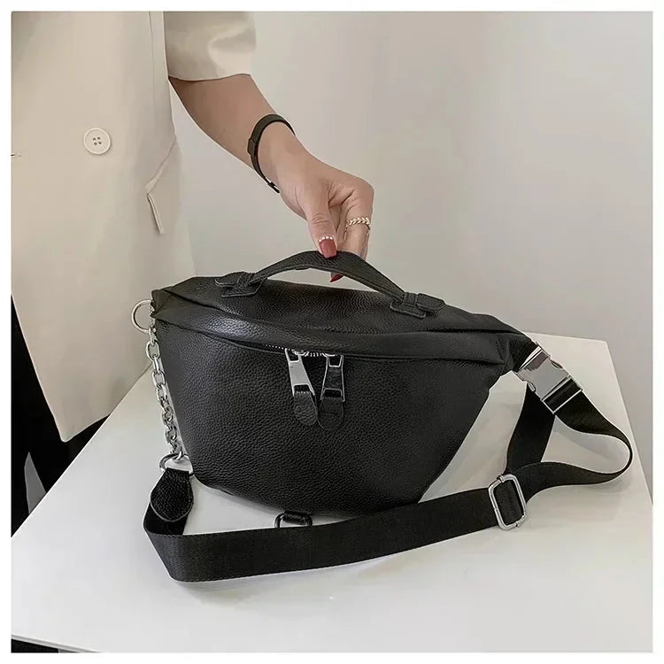 Grande Banane Femme Sac Cuir