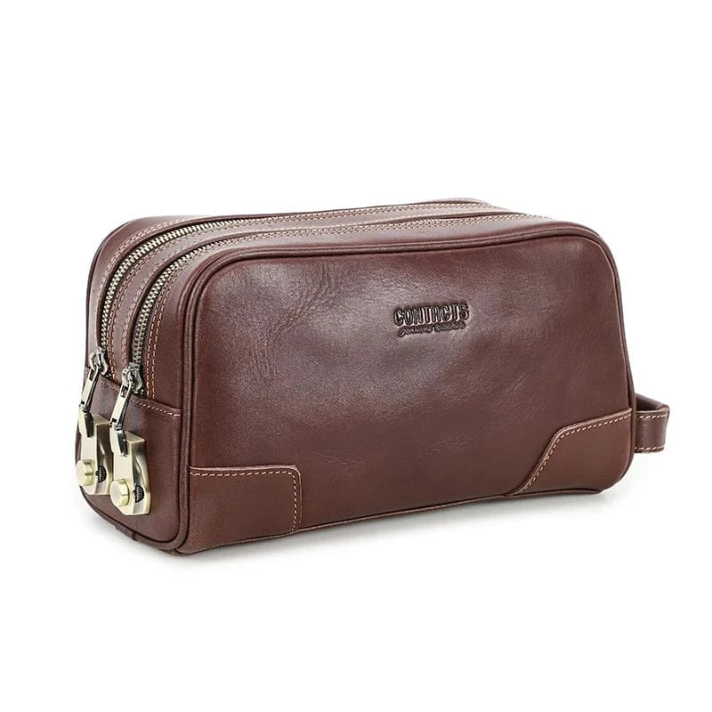 Grande Trousse de Toilette Homme|La Casa Du Cuir Café