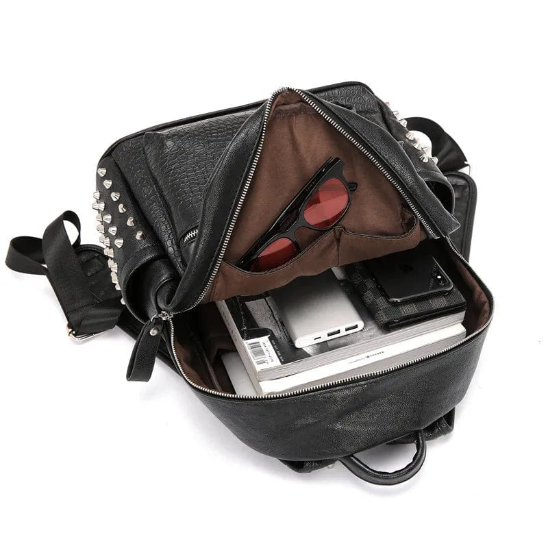 Sac à Dos Ordinateur Femme Alexandra | La Casa du Cuir Noir / Cuir Vegan sac à dos ordinateur