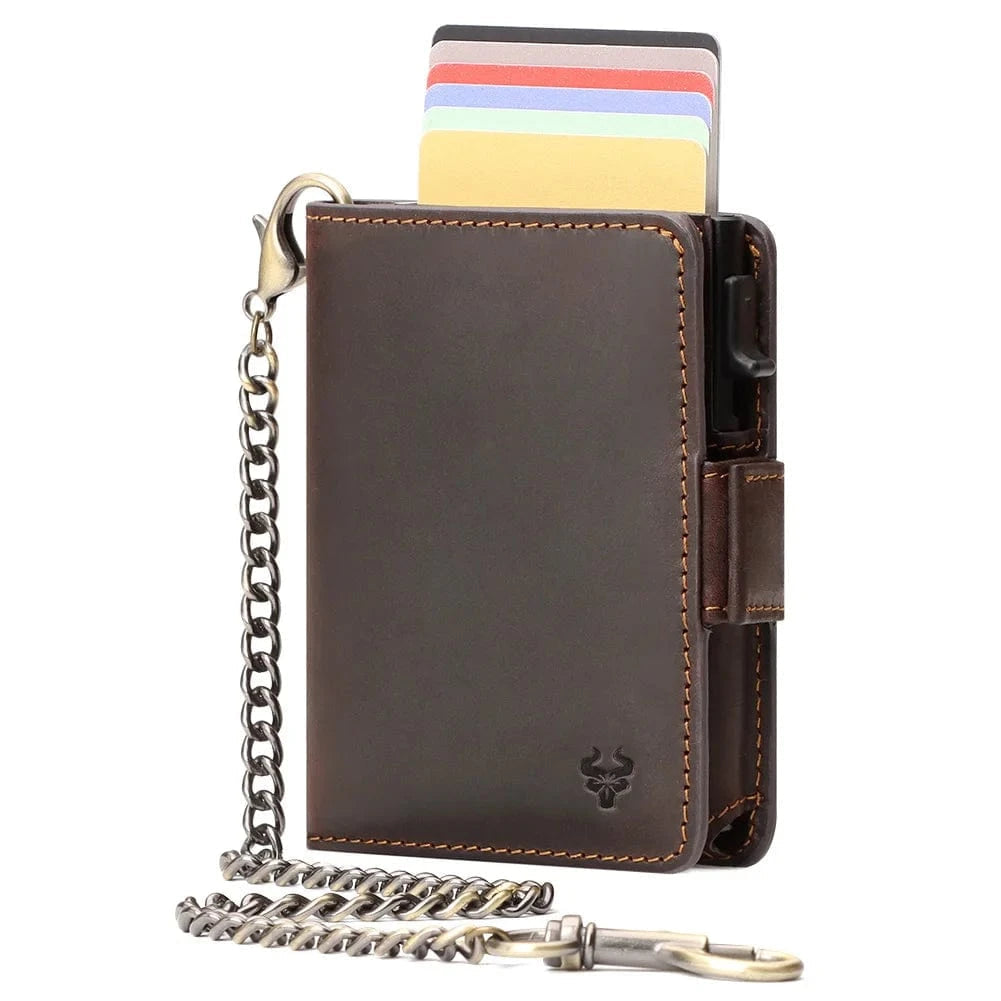 TENBST Portefeuille Homme Cuir Véritable Avec Porte-Carte Magnétique - Élégant, Mince Et Pratique