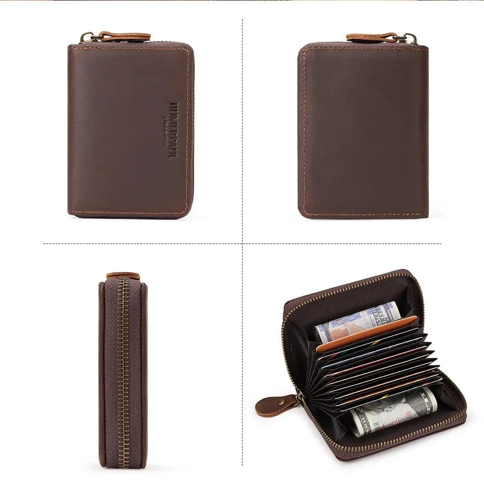 Porte Carte Zippé Homme|La Casa Du Cuir Café