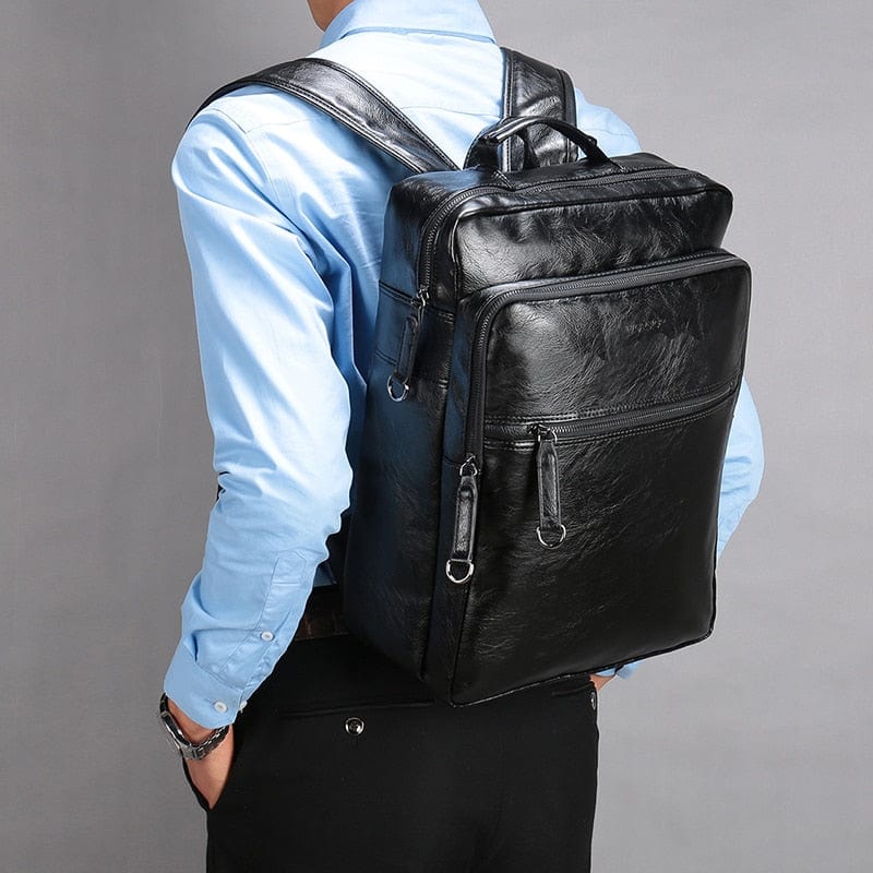 Sac à Dos Cuir Homme Juan | La Casa du Cuir Noir / Cuir (PU) / Homme sac à dos
