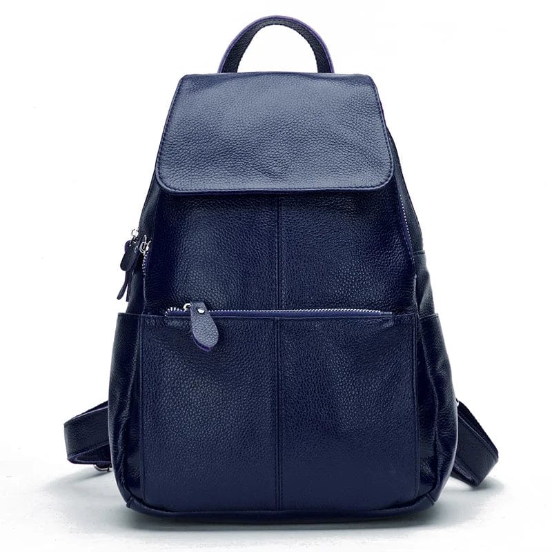 Sac à Dos Cuir Femme Lina, sac cours cuir, sac a dos femme bleu marine, sac à dos femme tendance 2025