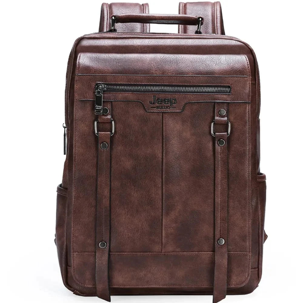 Sac a Dos Ordinateur Portable Sacha | La Casa du Cuir Café / 28x39x15cm / Cuir Fendu sac à dos ordinateur