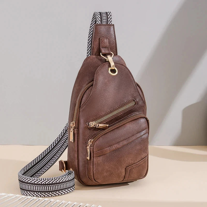 Sac a Main Banane pour Dame Café / 17cm8cm27cm / Cuir (PU)