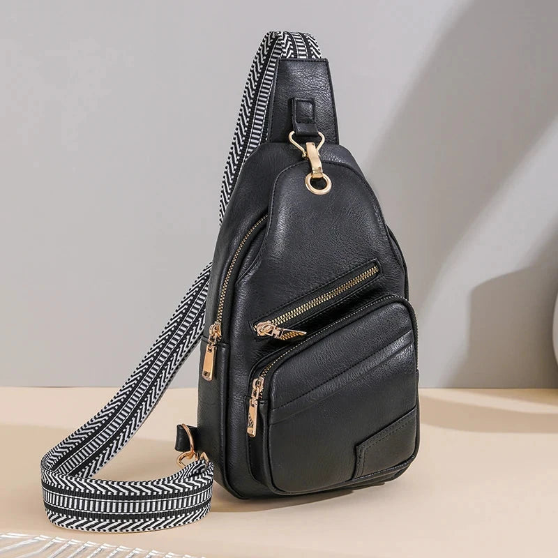 Sac a Main Banane pour Dame Noir / 17cm8cm27cm / Cuir (PU)