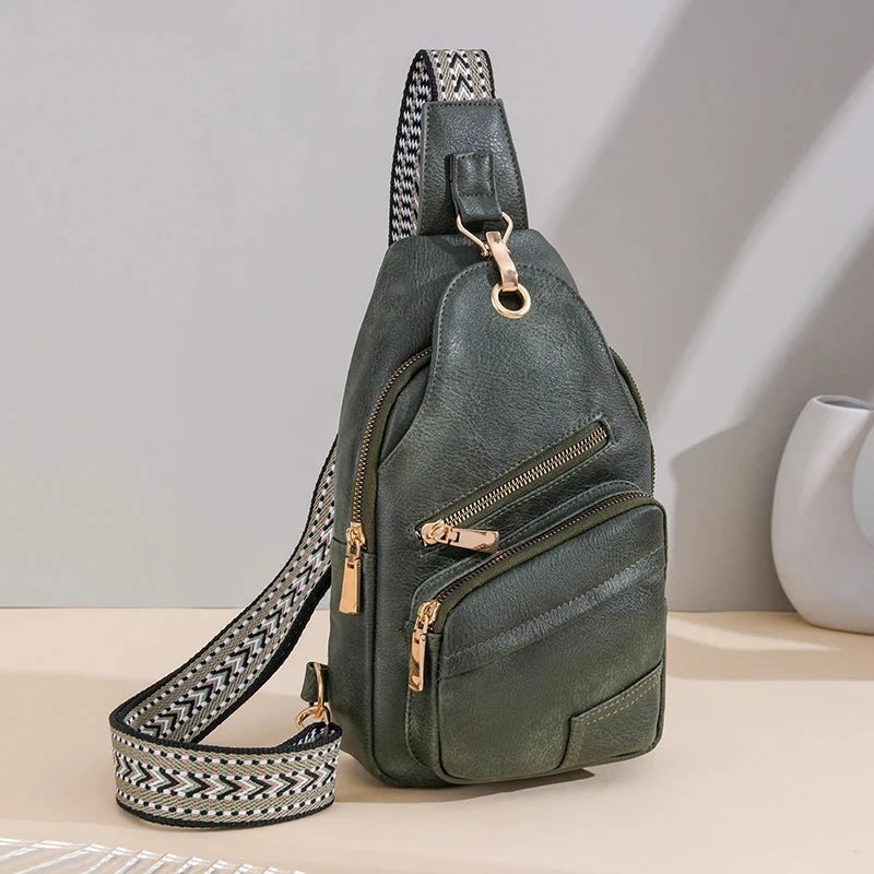 Sac a Main Banane pour Dame Vert / 17cm8cm27cm / Cuir (PU)