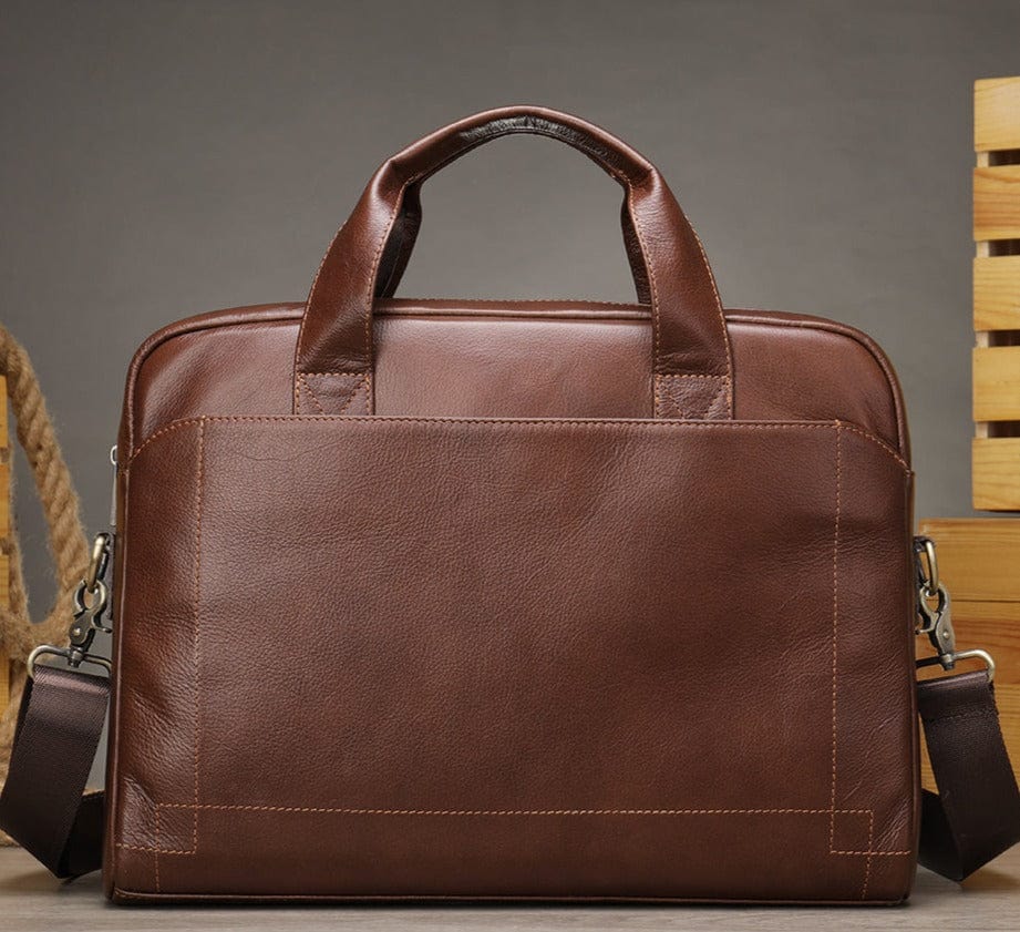 Sac à Main Homme Cuir Nino | La Casa du Cuir Café Grand / 15.6 Pouces / Cuir sac à main