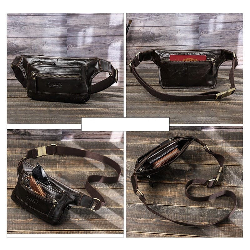 Sac Banane Cuir Homme Mathéo | La Casa du Cuir Café / Cuir / Homme Sacs banane