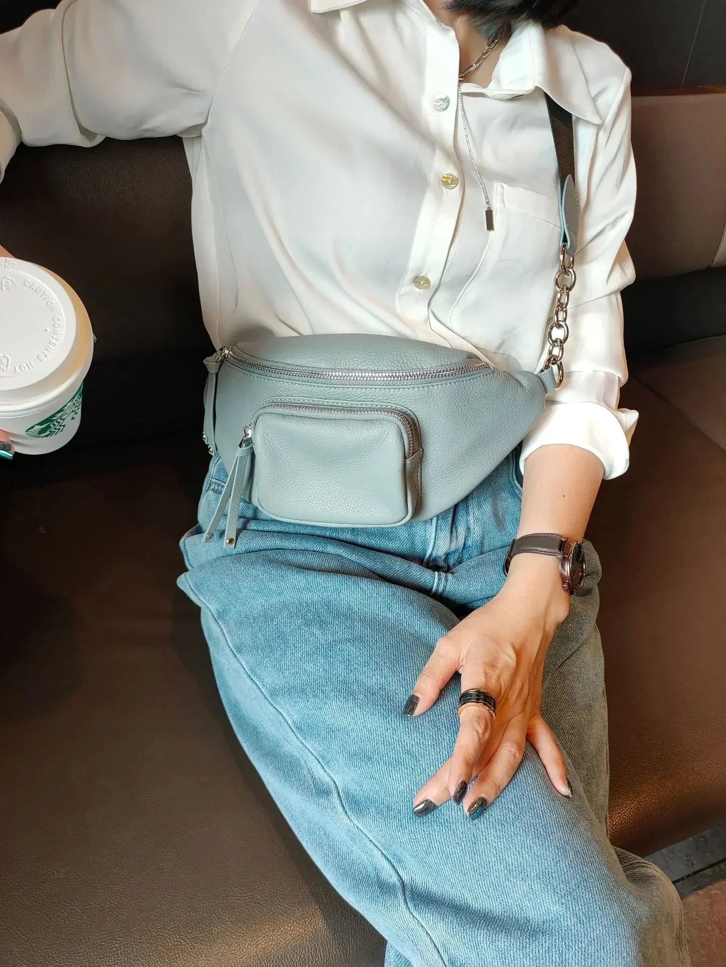 Sac Banane Femme Chic en Cuir Sac Cuir