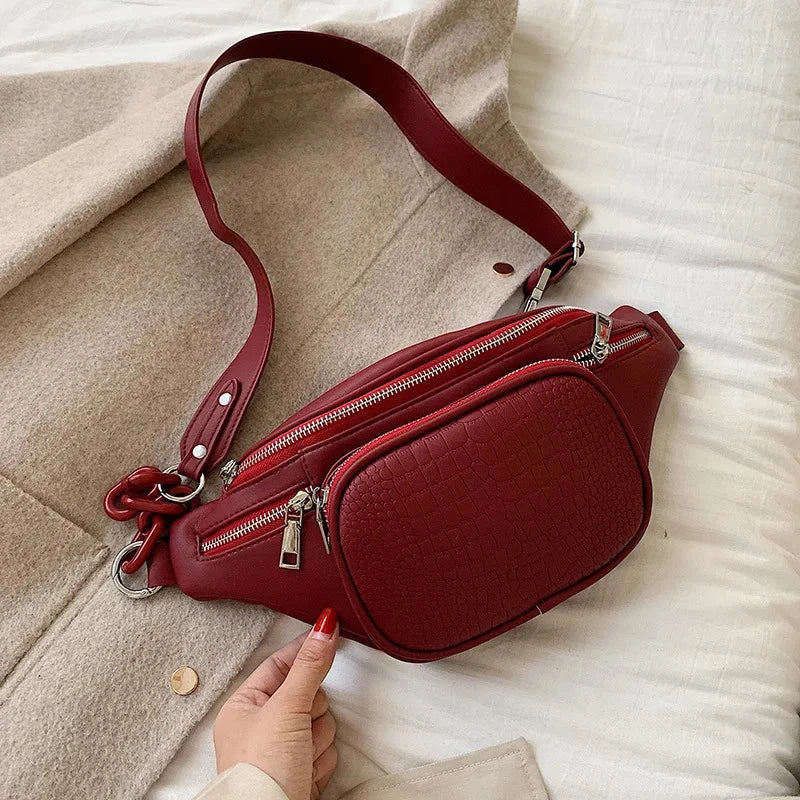 Sac Banane Rouge Rouge / 31x10x15cm / Cuir (PU) Sac Cuir Femme