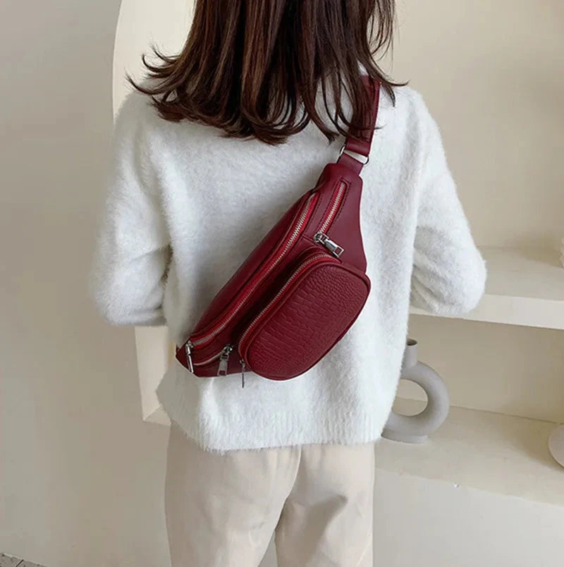 Sac Banane Rouge Rouge / 31x10x15cm / Cuir (PU) Sac Cuir Femme