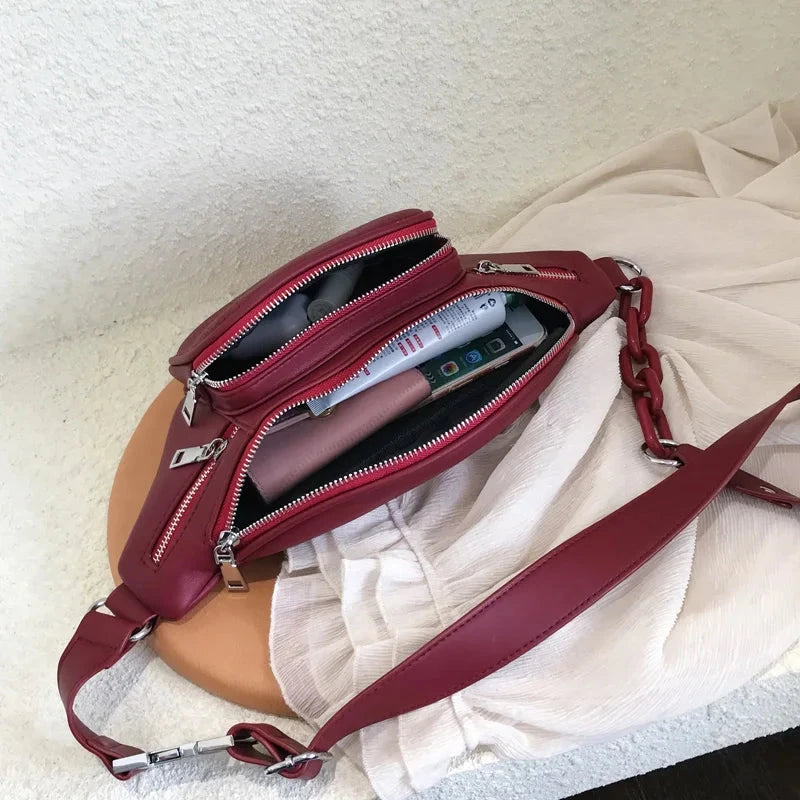 Sac Banane Rouge Rouge / 31x10x15cm / Cuir (PU) Sac Cuir Femme