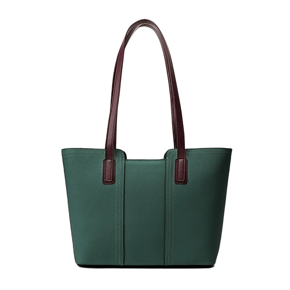Sac Cabas Clara – Sac Femme Chic en Cuir Souple Vert / Cuir Véritable Sac Cabas