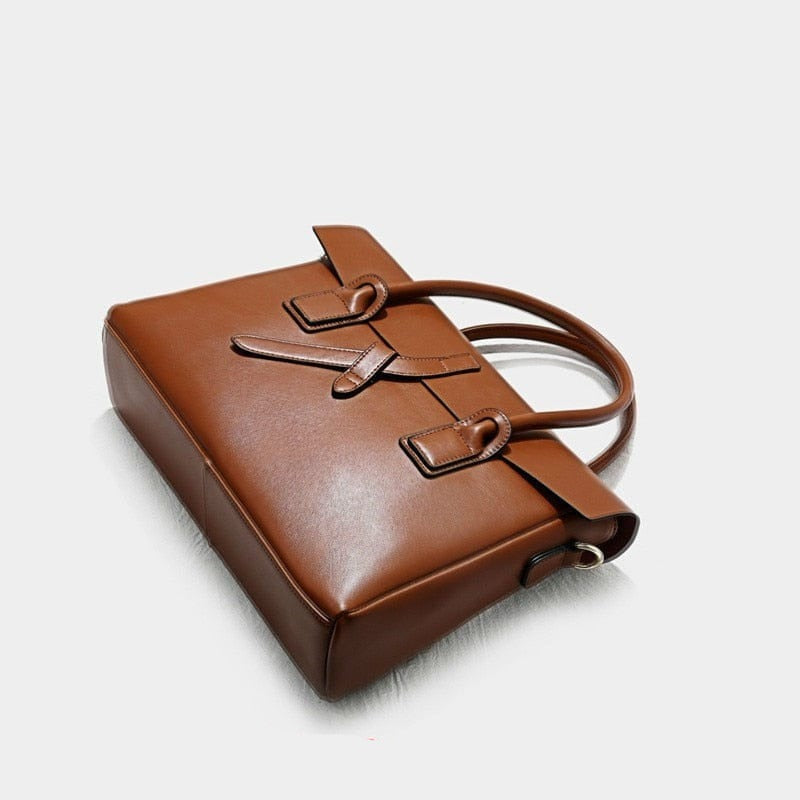 Sac Ordinateur Cuir Femme Roxane – Élégant, 14” et Sécurisé Marron / Cuir Sac Ordinateur