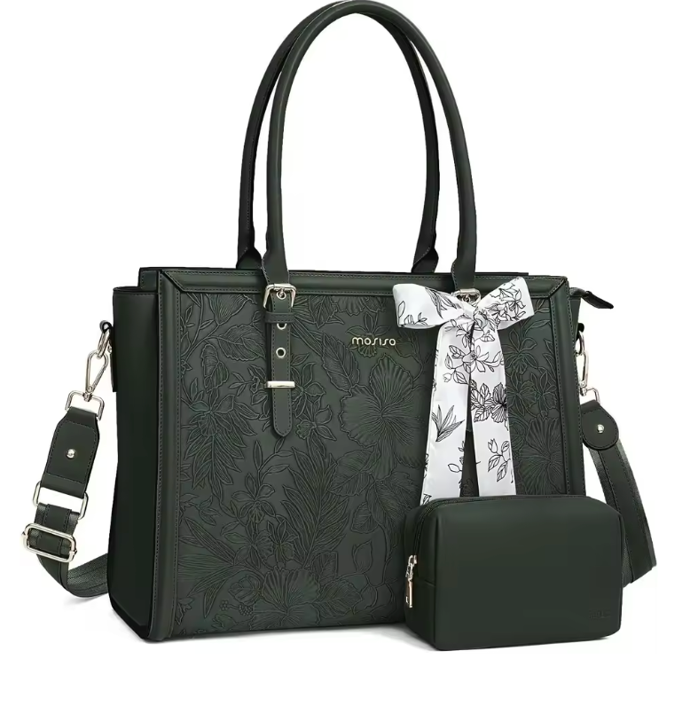 Sac Ordinateur Femme Cuir Silvia | La Casa du Cuir Vert Émeraude / Cuir PU / 15 Pouces Sac Ordinateur