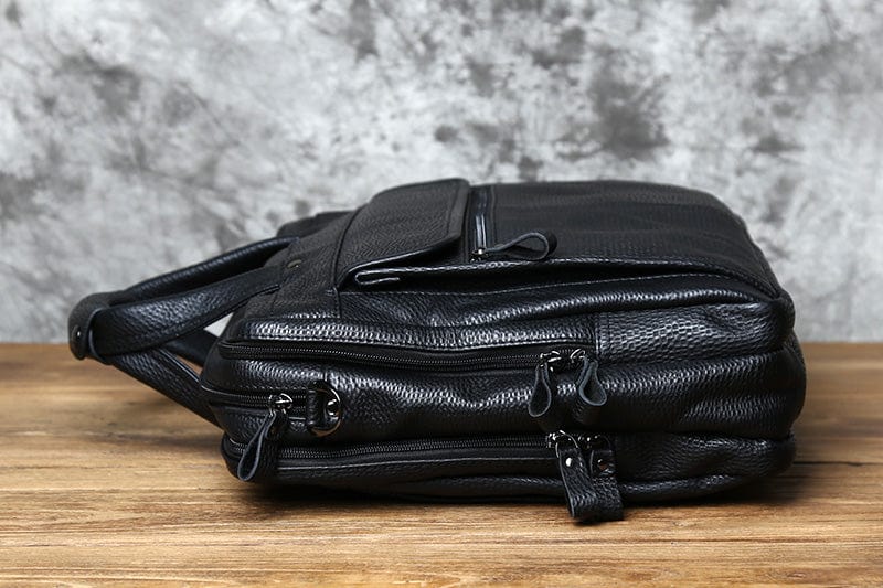 Sac à Ordinateur Homme | Modèle Milan Noir / Cuir / Homme Sac Ordinateur