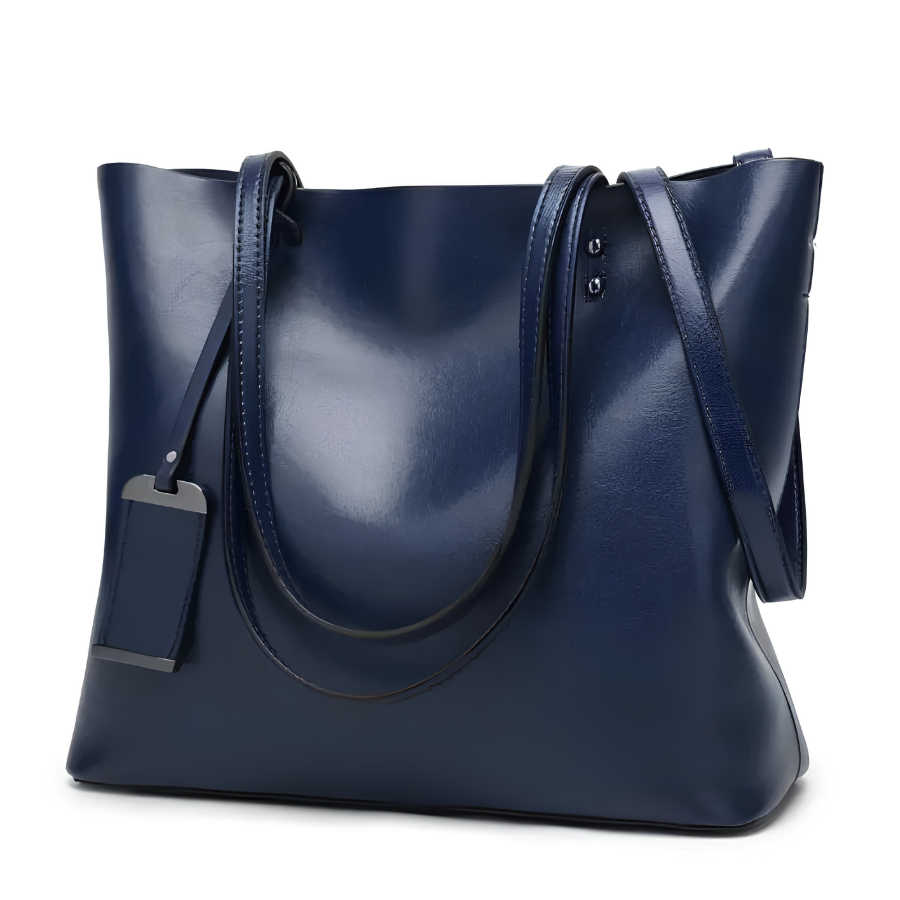 Sac Cabas Cuir Angelina – Camel Souple et Raffiné Bleu / Cuir PU Sac Cabas