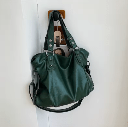 Sac Cabas Cuir Isa - ideal pour lyceenne, sac cabas vert, sac cabas pour le lycée