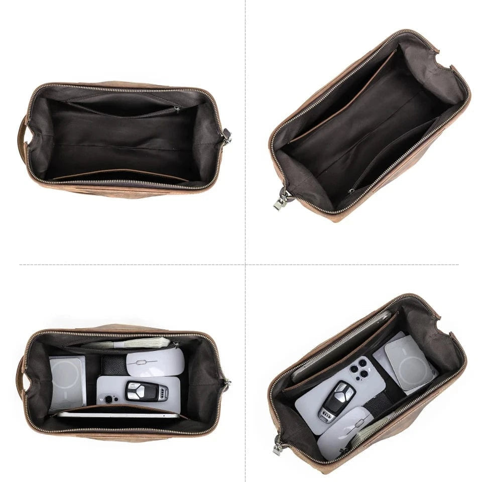 Trousse de Toilette Cuir pour Homme|La Casa Du Cuir Café