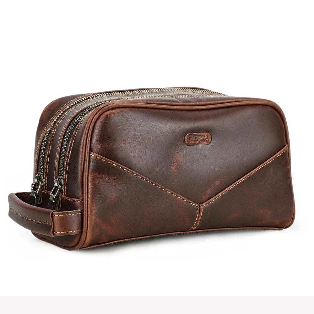 Trousse de Toilette Homme Luxe|La Casa Du Cuir Marron