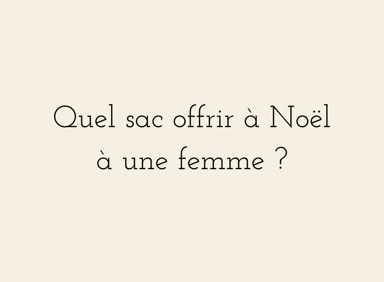 Quel sac offrir à Noël à une femme ?