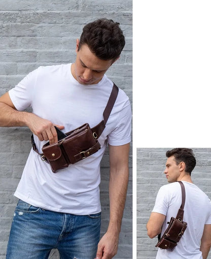 Sac Banane Cuir Homme Aurelio | La Casa du Cuir Sacs banane