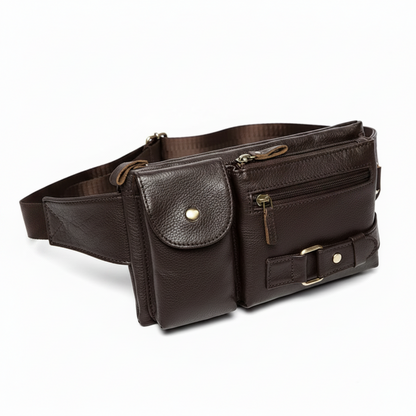 Sac Banane Cuir Homme Aurelio | La Casa du Cuir Café / Cuir PU Sacs banane