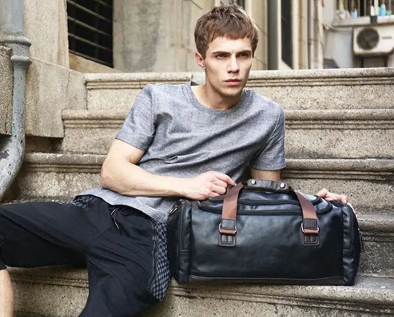 Cuir Polochon Sac pour Hommes Et Femme 76.2cm Voyage Séjour D'une Nuit Cuir Polochon Sac pour Hommes Et Femme 76.2cm Voyage Séjour D'une Nuit