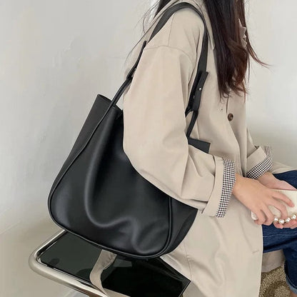 Grand Sac Cabas en Cuir | La Casa du Cuir Noir / Cuir Vegan Sac Cabas