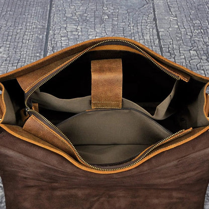 Sac en Bandoulière en Cuir pour Homme | La Casa du Cuir Café / Cuir Véritable
