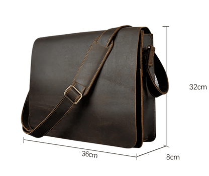 Sac en Bandoulière en Cuir pour Homme | La Casa du Cuir Café / Cuir Véritable