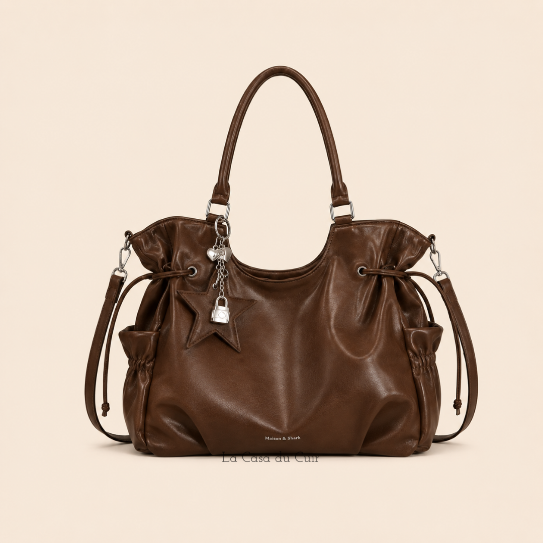 Grand Sac Hobo Femme – Solène marron