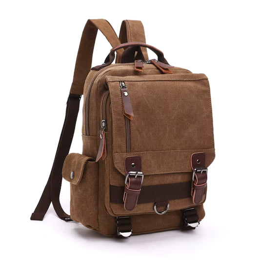 Sac à Dos Morgan | La Casa du Cuir Café / Toile + Cuir PU sac à dos