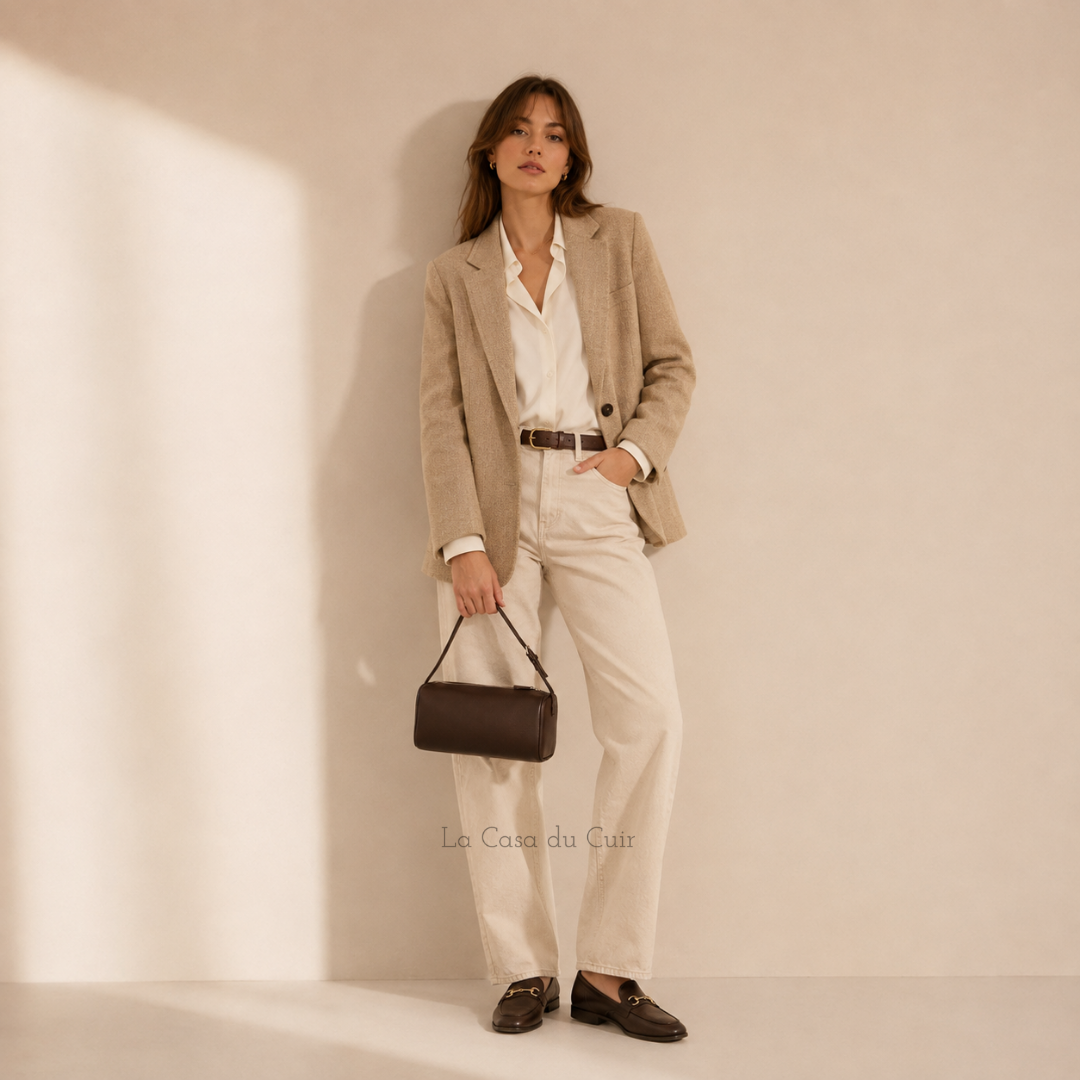 Petit Sac Baguette en Cuir Femme Roselaine | Chic