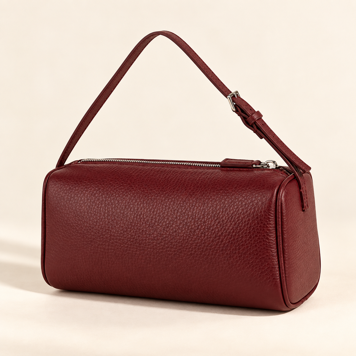 Petit Sac Baguette en Cuir Femme Roselaine | Chic Vin Rouge / Cuir Véritable