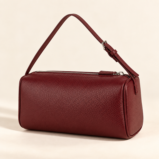 Petit Sac Baguette en Cuir Femme Roselaine | Chic Vin Rouge / Cuir Véritable