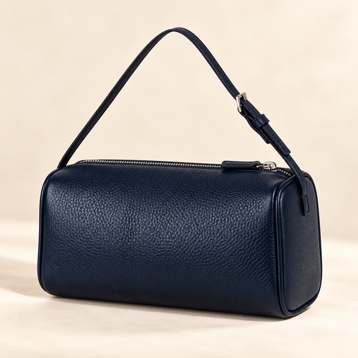 Petit Sac Baguette en Cuir Femme Roselaine | Chic Bleu Marine / Cuir Véritable