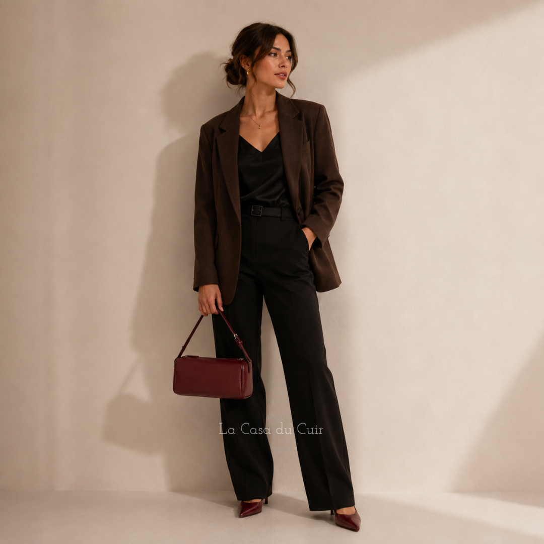 Petit Sac Baguette en Cuir Femme Roselaine | Chic