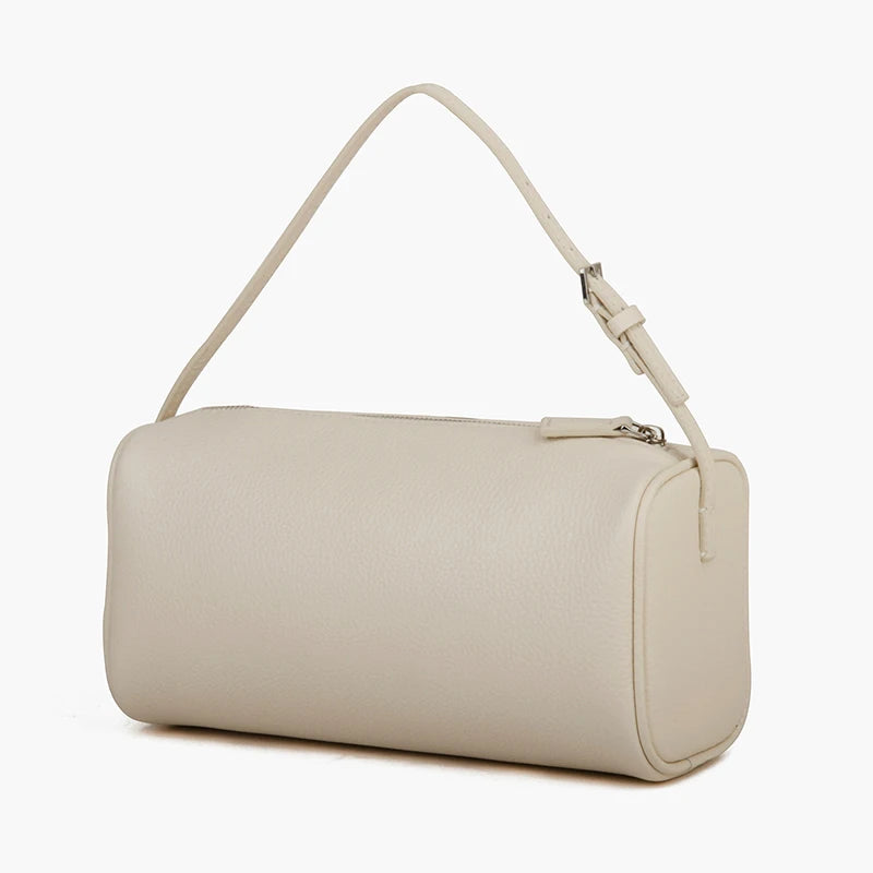 Petit Sac Baguette en Cuir Femme Roselaine | Chic Beige / Cuir Véritable