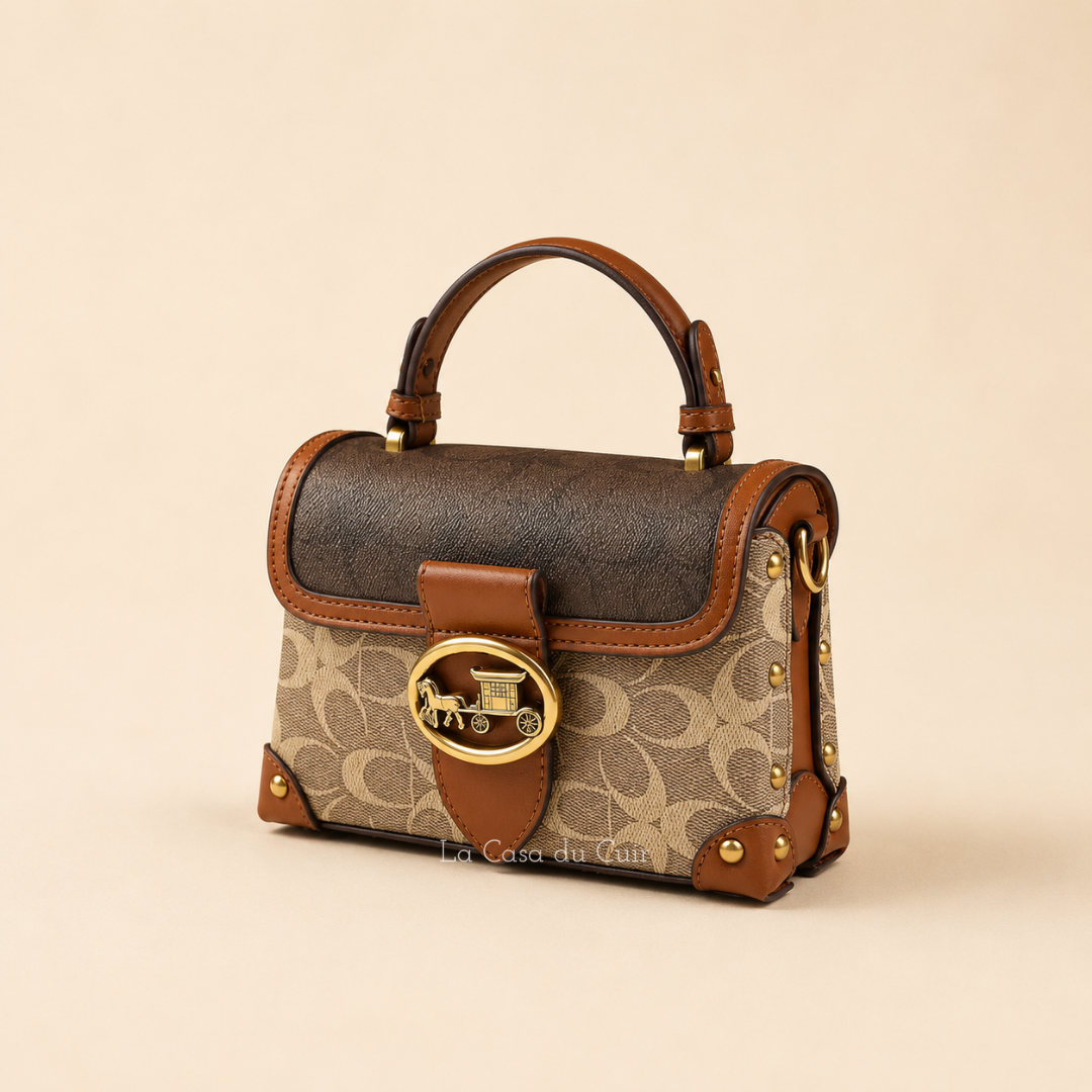 Petit Sac à Main Femme Céleste – Chic & Tendance Café / Cuir Vegan